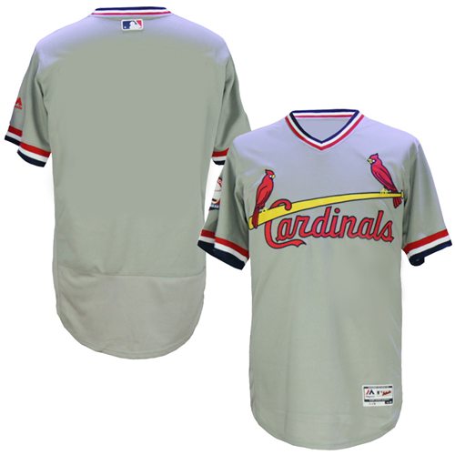 Cardinals Blank Grey Flexbase Authentic Collection Cooperstown Stitched MLB Jersey